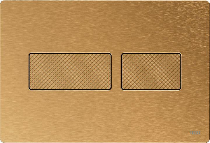 TECE Solid Betätigungsplatte für Zweimengentechnik Messing gebürstet mit Rautenstruktur