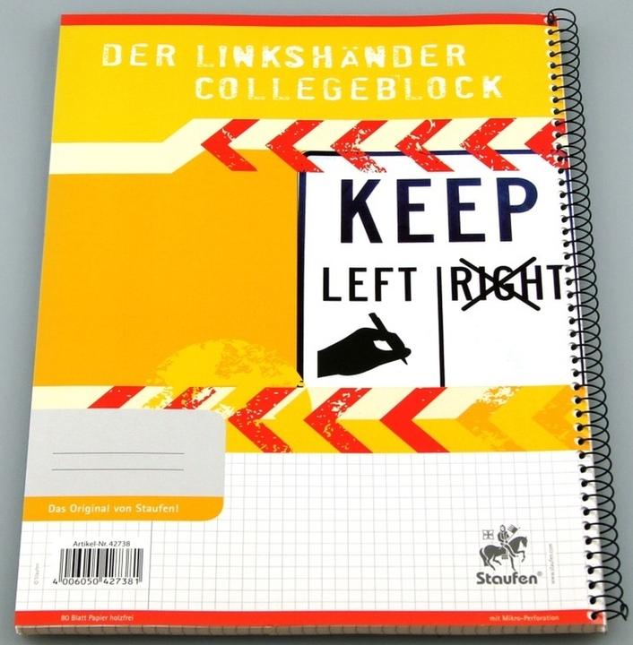 Produktbild Staufen Collegeblöcke Linkshänder Lineatur 22 kariert DIN A4 ohne Rand (A4, Kariert)