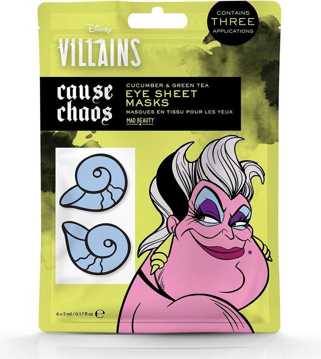 Actual product image Mad Beauty Pop Villains Ursula Tissue Eye Masks