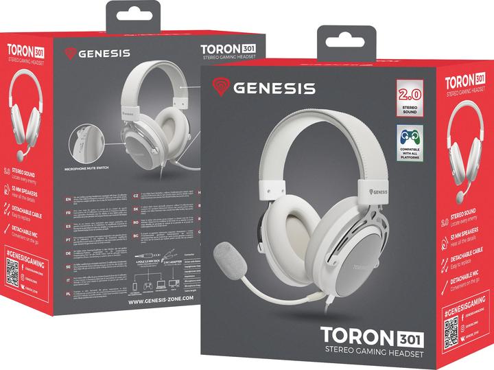 Image du produit Genesis Słuchawki Toron 301 Białe (NSG-2161) (Filaire)