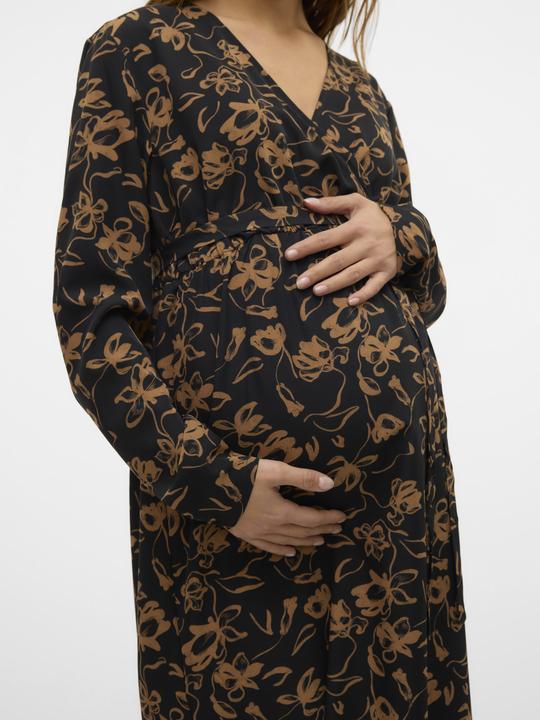 Actual product image Mamalicious Regular fit V-neckline Narrow sleeves Midi dress Dress (L)