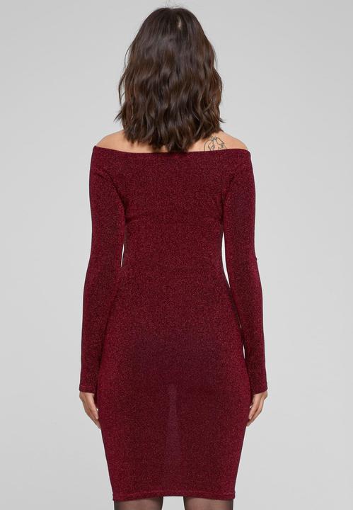 Actual product image Urban Classics Ladies Off Shoulder Longsleeve Glitter Dress - 126795 (L)