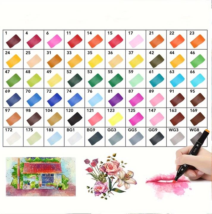 Produktbild PhoneLook Doppeltipp Permanentmarker Set zum Markieren und Ausmalen (80 Farben) (Schwarz)