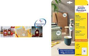 Actual product image Avery Round labels, removable