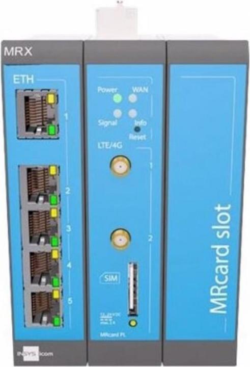 Produktbild Insys icom MRX3 LTE modularer LTE-Router VPN LTE/HSPA/UMTS/EDGE/GPRS 5xEthernet 10/100BT 2xdig.Ein MRca...