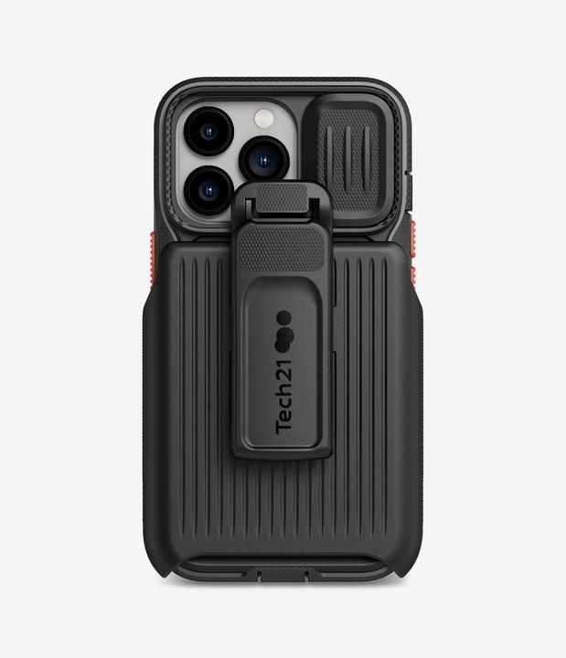 Produktbild tech21 Evo Max w/Holster, Cover, Apple, iPhone 13 Pro, 15,5 cm (6.1 Zoll), Schwarz (Apple iPhone 13 Pro)