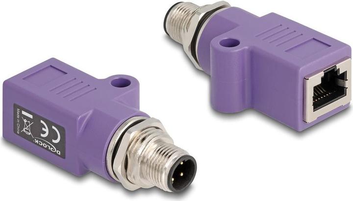 Actual product image Delock M12 adapter D-coded 4 pin plug to RJ45 socket Ca