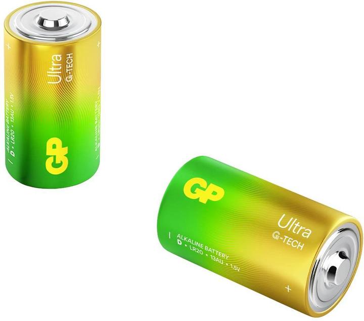 GP Batteries Ultra Alkaline Batterie D Mono 1,5V 2er Blister (2 Stk., D)