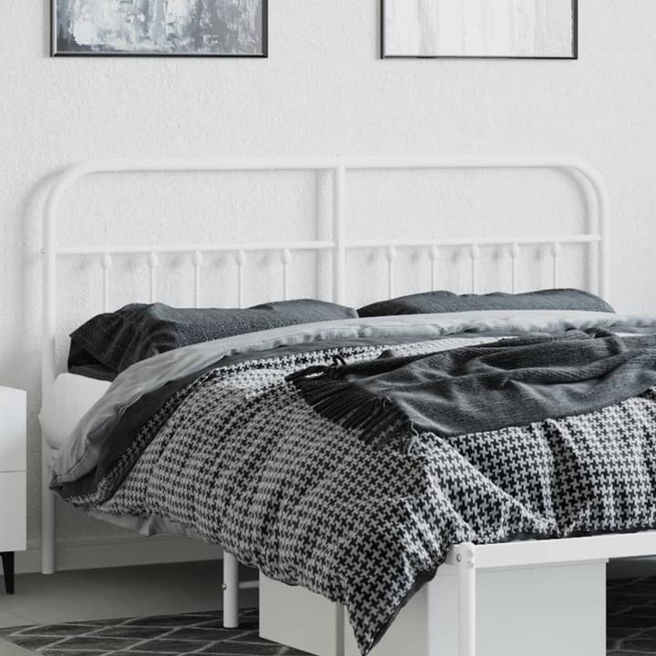 Produktbild VidaXL Kopfteil Metall Weiss 160 cm, Farbe: Weiss, Material (166 x 3 x 100 cm)