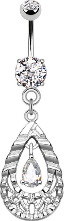 Immagine prodotto Star Piercing Banana d'argento con due sfere di cristallo ciondolo d'argento in cristallo a goccia (Ottone, Acciaio chirurgico 316L)