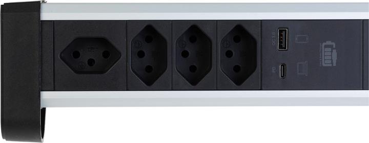 Actual product image Schönenberger Alu Office Line (4 x, Type 13, USB-A, 2 m)