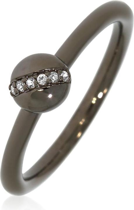 Immagine prodotto Xen Anello con 6 topazi bianchi di circa 0,04 carati. Rodio nero (54, 925 Argento)