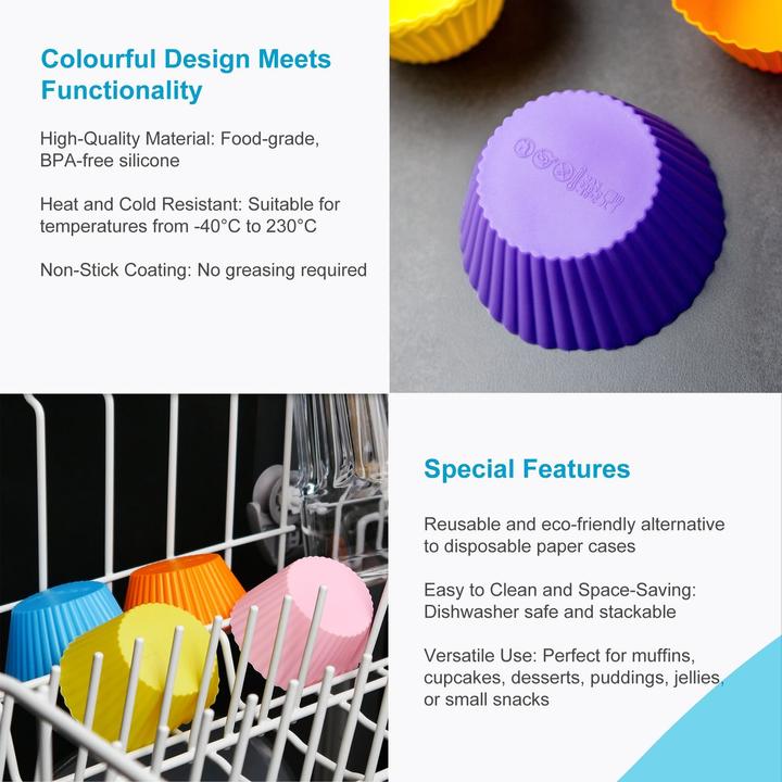 Immagine prodotto Intirilife 12 pezzi Stampi per muffin in silicone (4.50 cm)