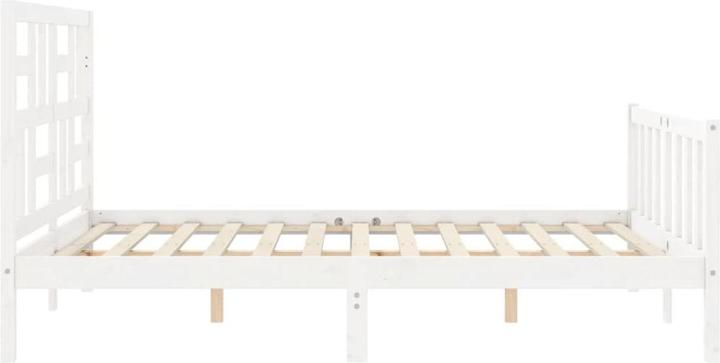 Produktbild VidaXL Massivholzbett mit Kopfteil Weiss 5FT King Size (150 x 200 cm)
