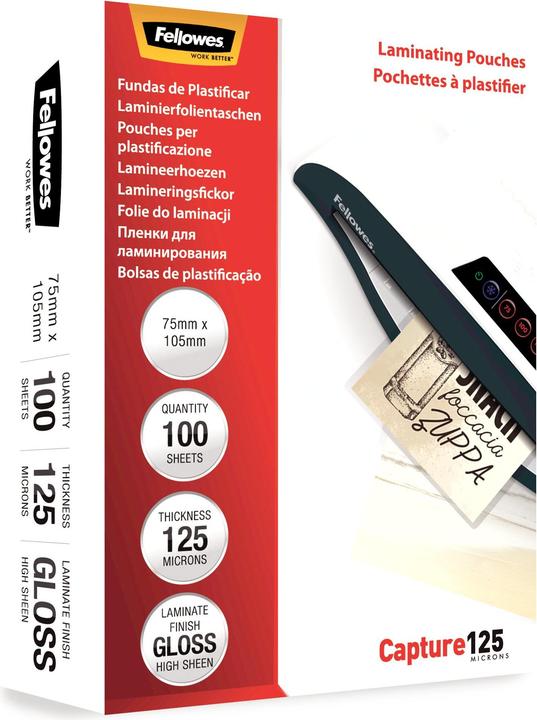 Produktbild Fellowes Capture 125, 75x105mm (ID-Kartenformat, 100 Stück, 125 µm)