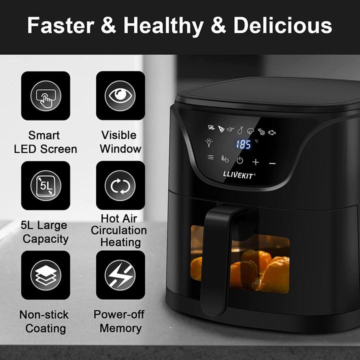 Actual product image Llivekit Hot Air Deep Fryer 5 L
