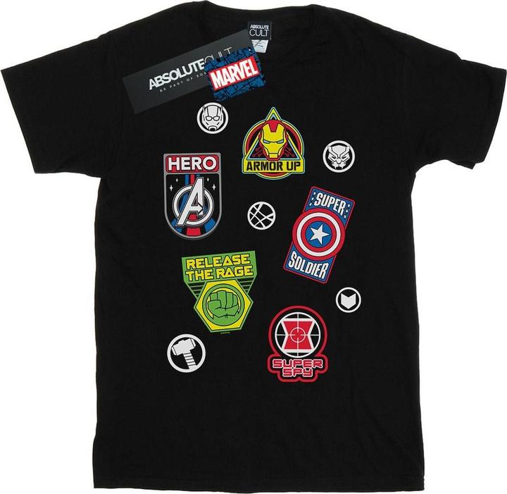Actual product image Mens Avengers Hero Badges T-Shirt (L)