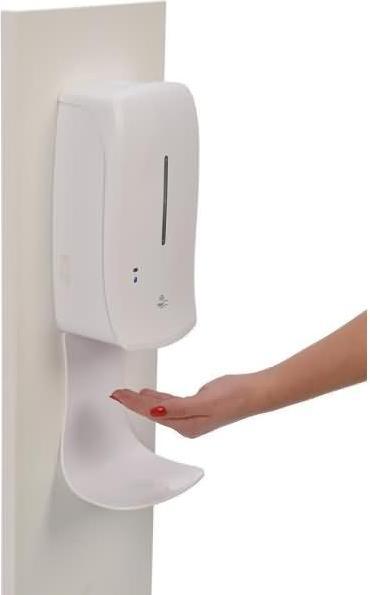 Actual product image Update Displays Disinfectant dispenser Wood NoTouch melamine white
