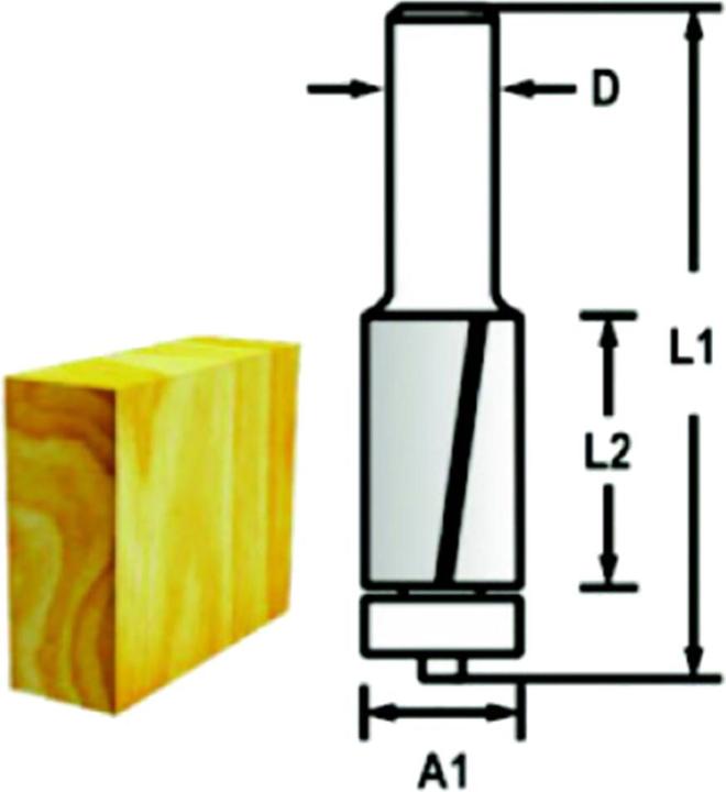 Produktbild Makita Bündigfräser mit Anlauflager stirnseitig 2 Schneiden