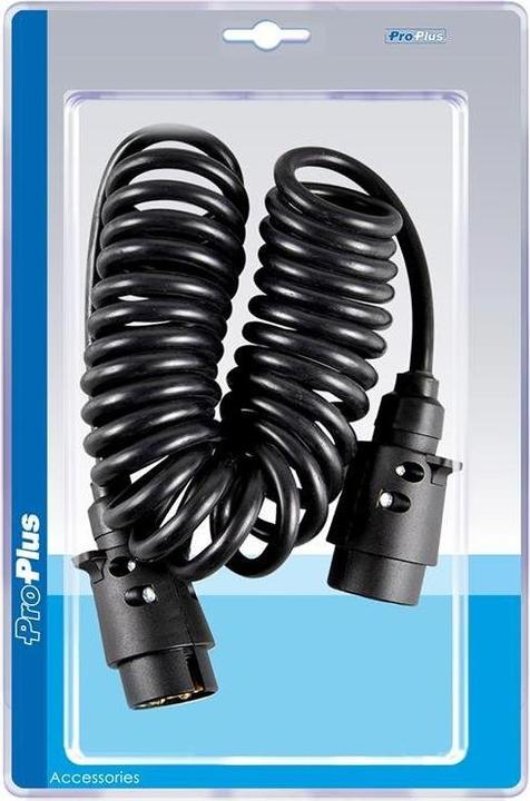Image du produit ProPlus Câble spiralé avec 2x fiches 7 pôles PVC sous blister (0.19 m)