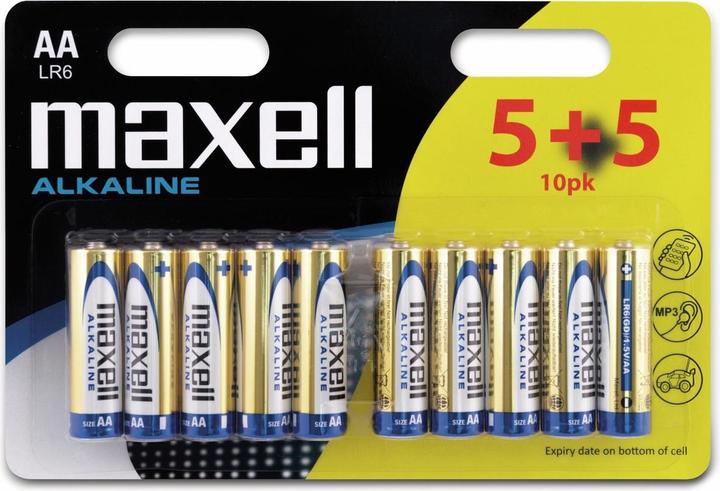 Actual product image Maxell Battery AA 5+5 pieces (10 pcs., AA)