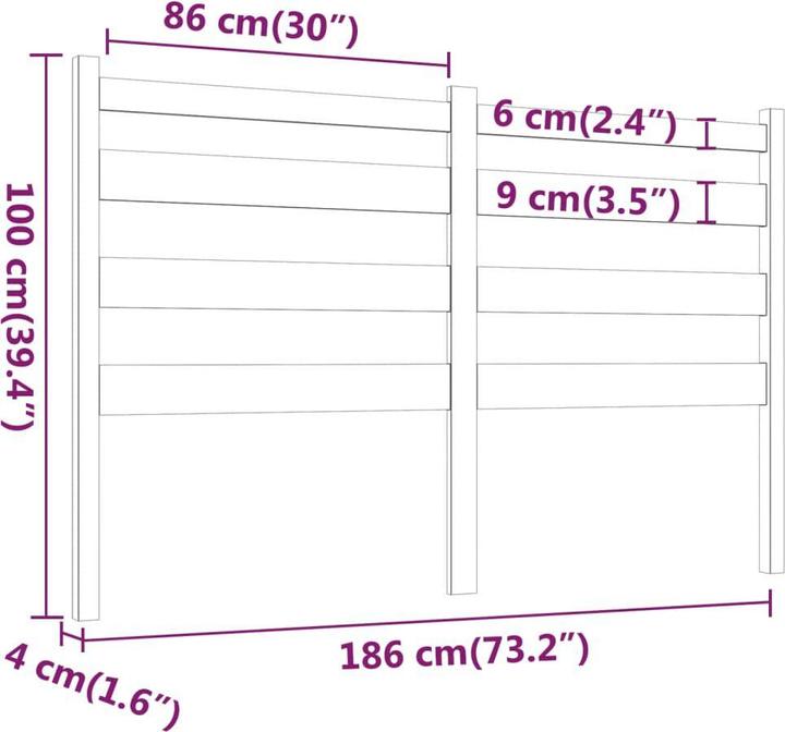 Produktbild VidaXL Bonar (186 x 4 x 100 cm)