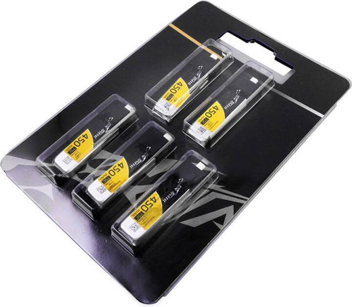 Image du produit Gens Ace Piles Lipo 450mAh 3.8V 75C 1S1P HV (5pcs). (3.80 V, 450 mAh)