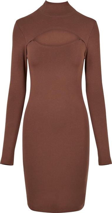Urban Classics Ladies Stretch Jersey Cut-Out Turtleneck Dress (XS)
