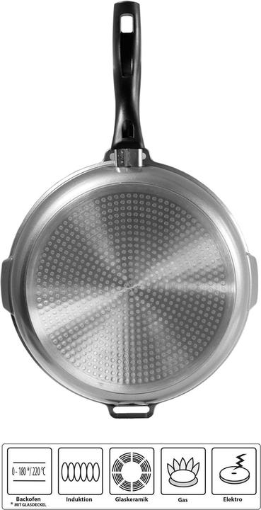 Produktbild Stoneline FUTURE Schmorpfanne 24 cm, mit Siebglasdeckel (24 cm, Bräter + Schmortopf, Aluminium)