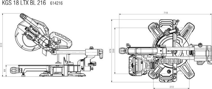 Produktbild Metabo KGS 18 LTX BL 216