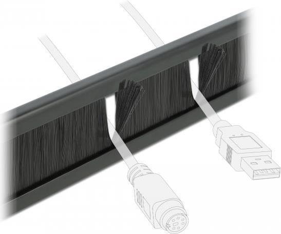 Immagine prodotto Delock Copri cavo con spazzole - Montabile in rack - Nero - 1U - 48.3 cm (19")