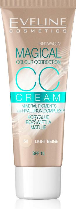 Eveline Magical Colour Correction CC Cream SPF15 multifunktionale Foundation 50 Light Beige 30ml (50 Light Beige)