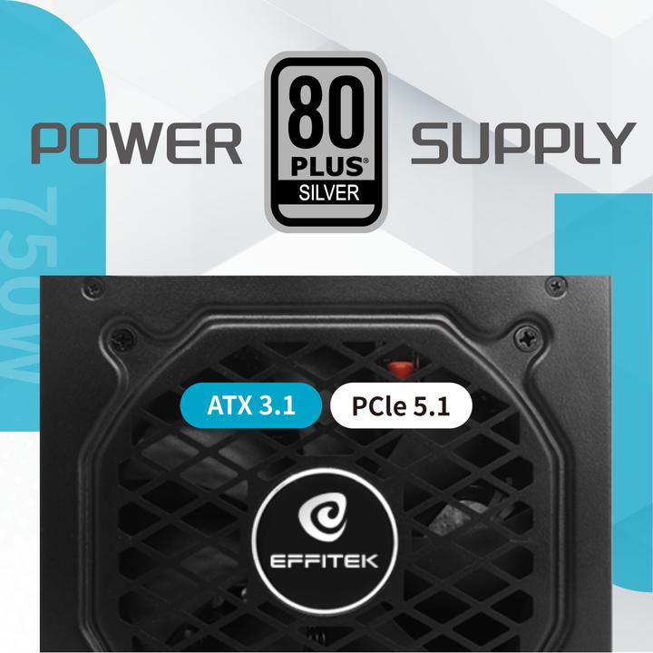 Produktbild Effitek Netzteil 750W Silver ATX 3.1, PCI 5.1 (750 W)