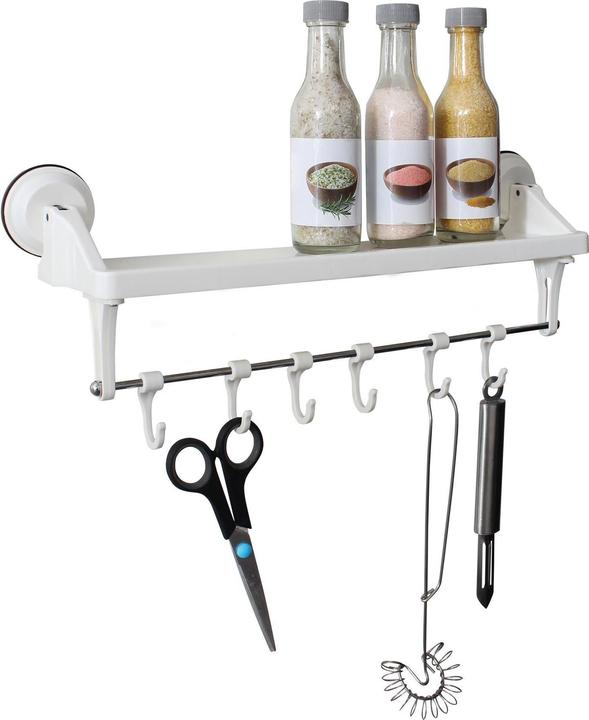 Produktbild Eurotrail Saugnapf-Regal mit Haken Weiss