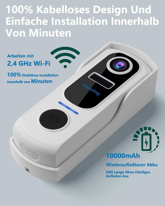 Actual product image Nicezing Video Türklingel mit Personenerkennung (App, Wi-Fi)