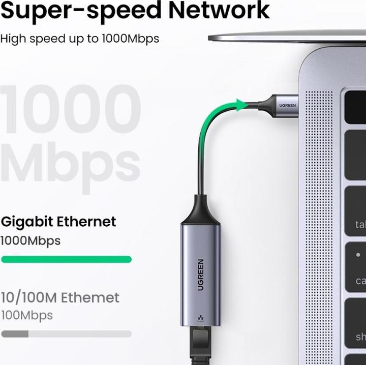 Actual product image Ugreen Ethernet Adapter (USB, RJ45 Gigabit Ethernet (1x))