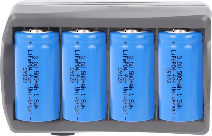 Immagine prodotto AccuCell CR123 Ladegerät (4 pz., CR123A, 500 mAh, Batteria + Caricabatterie)
