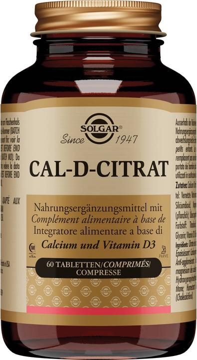 Produktbild Solgar Cal-D-Citrat Tabletten (60 Stk) (60 Stück, Tabletten, 218 g)