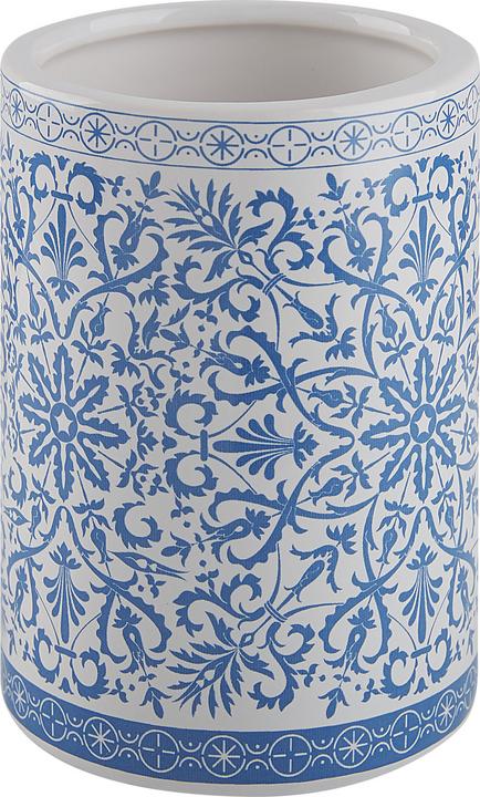 Image du produit Beliani Salle de bain 3-pièces céramique bleu / blanc CARORA (8 x 8 x 19 cm)