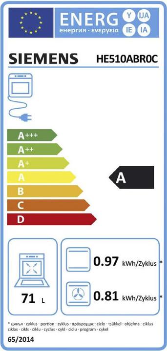 Energie-Label Siemens HE510ABR0C & EA645GFA1C