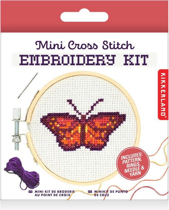 Produktbild Kikkerland Mini Cross Stitch Embroidery Kit - Butterfly