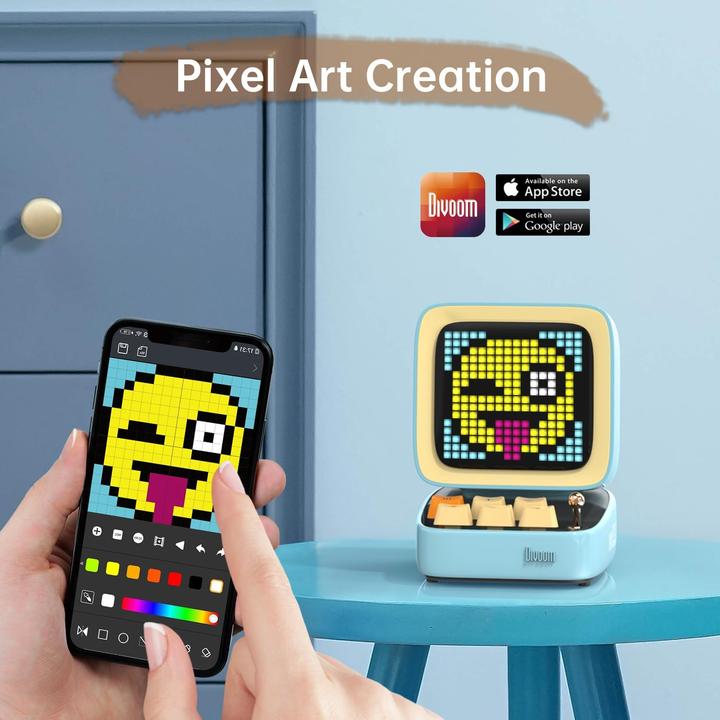 Actual product image Divoom Pixel Art Bluetooth-Lautsprecher (Rechargeable battery operated)