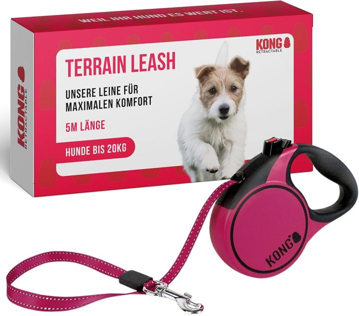 KONG Terrain Leash Rollleine mit Break & Lock, 5m (S, Dog)
