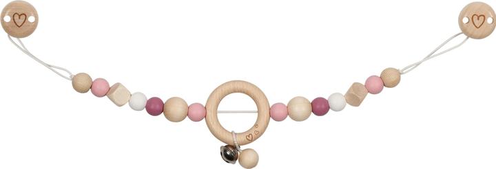 Goki Kinderwagenkette Herz mit Clips mit Silikonperlen