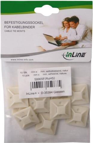 Produktbild InLine Befestigungssockel für Kabelbinder (Befestigungsschlaufen, 40 mm, 10 Stk.)