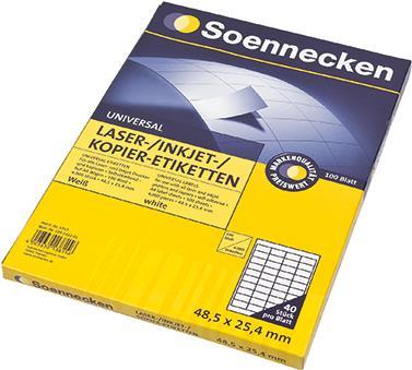 Actual product image Soennecken Label 5757 48,5x25,4mm white 4.000 pcs./pack.