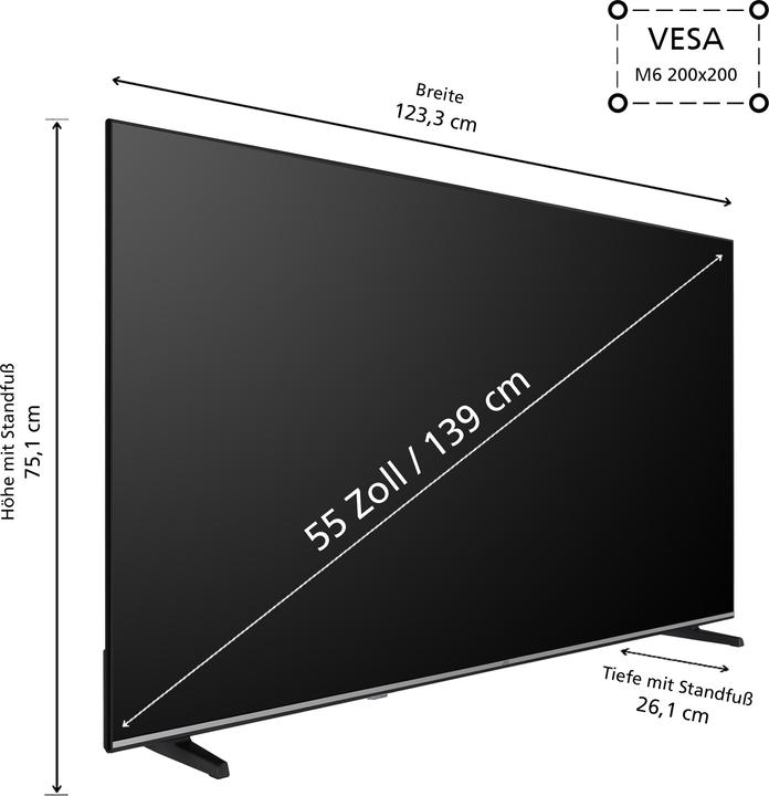 Image du produit JVC Téléviseur 55 pouces Smart TV VIDAA LT-55VD3555 Téléviseur 4K UHD, HDR Dolby Vision et triple tuner (55", LED, 4K, 2025)