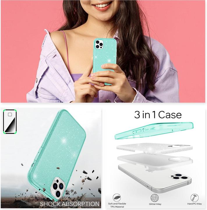 Produktbild Nalia Glitzer Handyhülle (Apple iPhone 12 Pro Max)