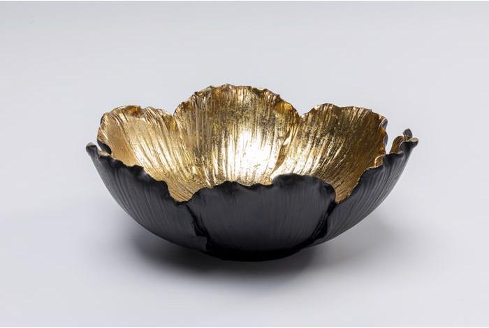 Produktbild Kare Design Deko Schale Flower Bloom Schwarz Gold Ø25