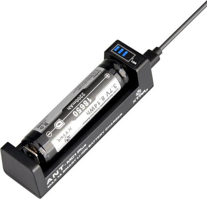 Image du produit Xtar MC1P Chargeur micro USB, Li-Ion, 1 slot, écran (1 pcs, 18650, Piles rechargeables + chargeur)